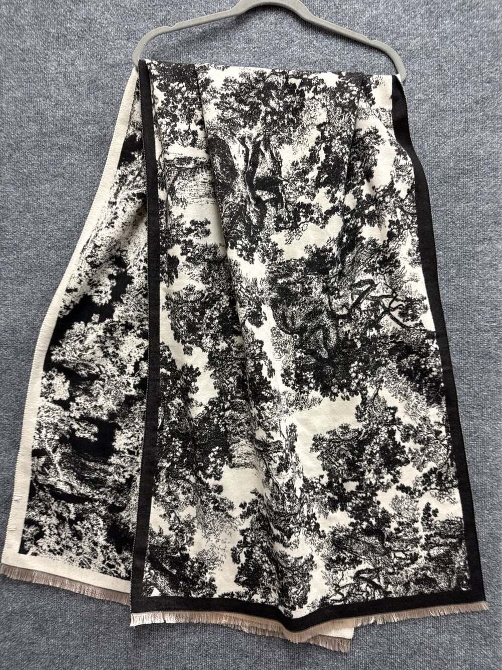 Dior Toile de Jouy Sauvage Scarf in Black and White Cashmere & Silk Blanket Wrap